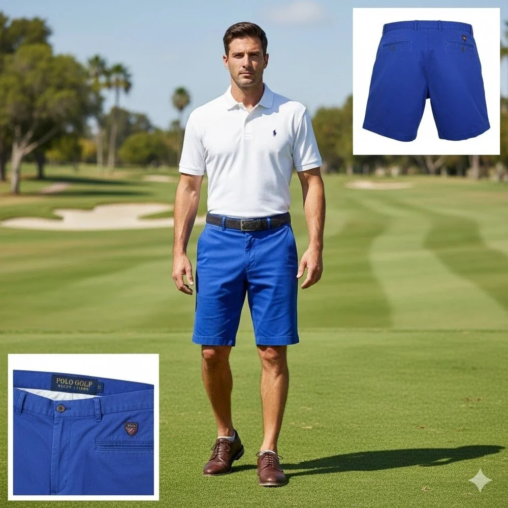 Polo Golf Twill Chino Shorts Mens 35 Blue‎